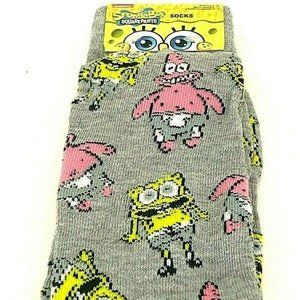 SpongeBob Squarepants Gray Men’s Crew Size 6-12 So